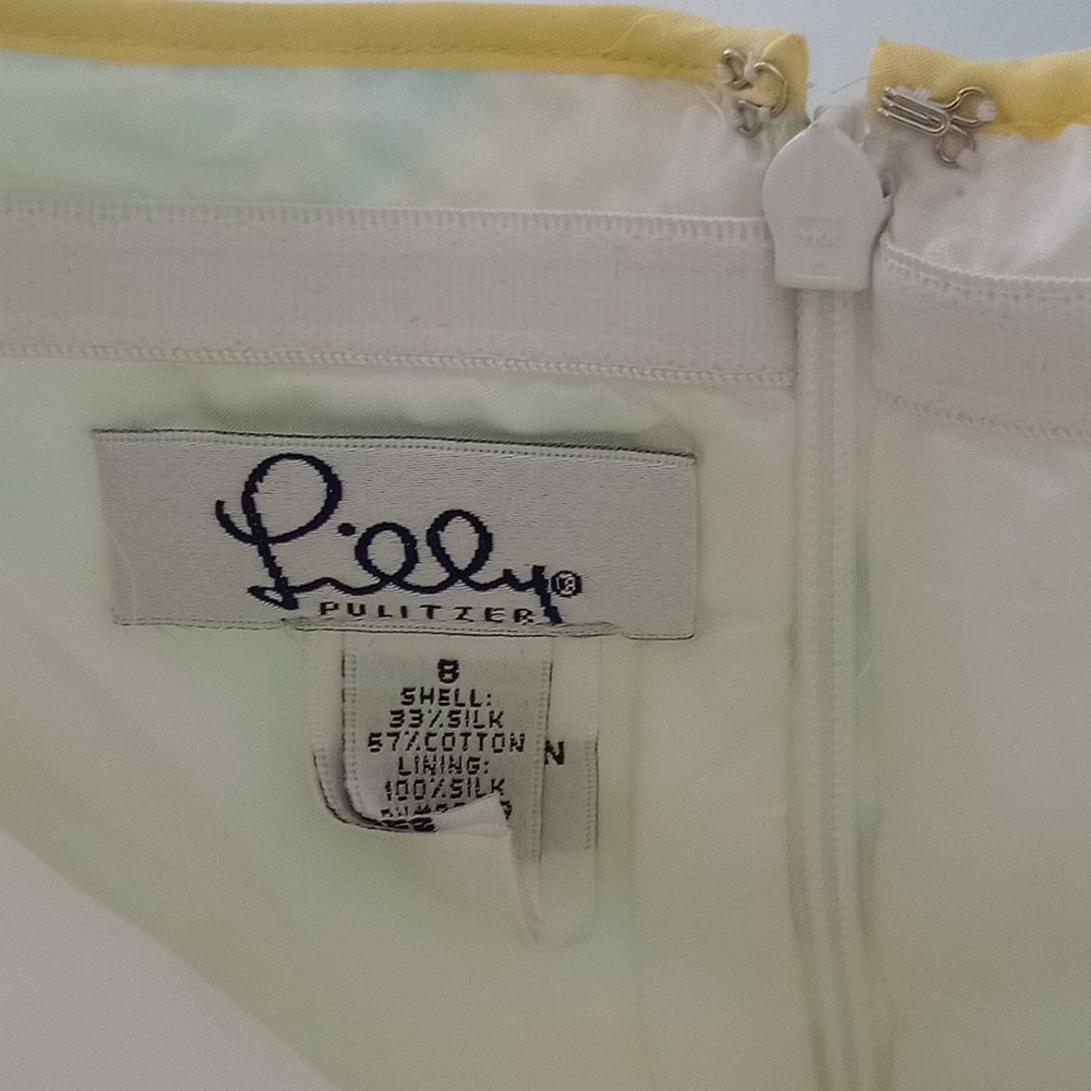 Vintage White Tag Lilly Pulitzer Fountain of Youth Silk Cotton Dress Size 8 - Picture 3 of 5